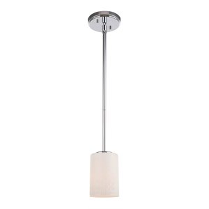 Woodbridge Lighting Salina 1 Light Steel & Glass Mini Pendant in Chrome