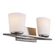 Woodbridge Lighting Meridian 2-Light Steel and Glass Bath Light in Satin Nickel