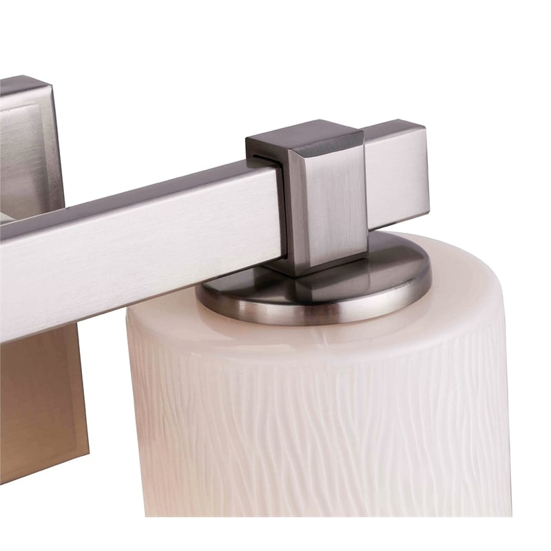 Woodbridge Lighting Salina 2-Light Steel and Glass Bath Light in Satin Nickel