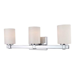 Woodbridge Lighting Salina 3-Light Steel and Glass Bath Light in Chrome