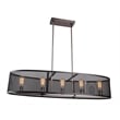 Woodbridge Lighting Drake 5-Light ST64 Linear Pendant in Antique Nickel/Black