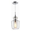 Woodbridge Lighting Sonya 1 Light Jar Glass Mini Pendant in Chrome