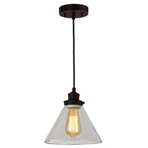 Woodbridge Lighting Taylor 1 Light Steel and Glass Pendant in Metallic Bronze