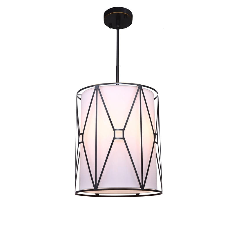 Woodbridge Lighting Regan 5-Light Steel and Fabric Foyer in Bronze