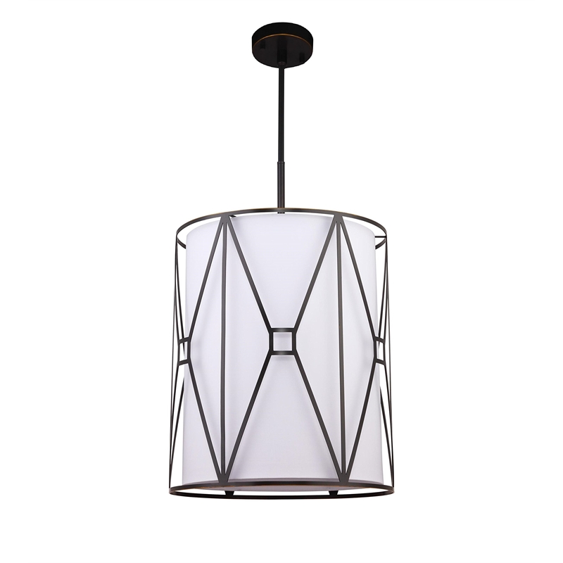 Woodbridge Lighting Regan 5-Light Steel and Fabric Foyer in Bronze