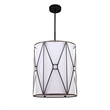 Woodbridge Lighting Regan 5-Light Steel and Fabric Foyer in Bronze