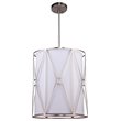 Woodbridge Lighting Regan 5-Light Steel and Fabric Foyer in Satin Nickel