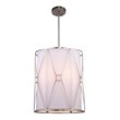 Woodbridge Lighting Regan 5-Light Steel and Fabric Foyer in Satin Nickel
