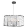 Woodbridge Lighting Jasmine 5-Light Steel and Glass Dining Pendant in Bronze