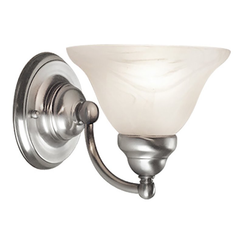 Woodbridge Lighting Anson 1 Light Steel/Glass Wall Sconce in Satin Nickel