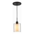 Woodbridge Lighting Alaina 1 Light Mini Pendant in Bronze Off White Pleated