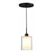 Woodbridge Lighting Alaina 1 Light Mini Pendant in Bronze/Opal Glass