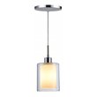 Woodbridge Lighting Alaina 1 Light Mini Pendant in Chrome/Opal Glass