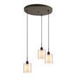 Woodbridge Lighting Alaina 3-Light Mini Pendant in Bronze/Opal Glass