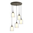 Woodbridge Lighting Alaina 5-Light Mini Pendant in Bronze/Opal Glass
