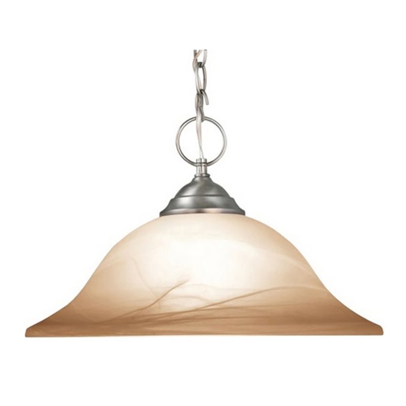 Woodbridge Lighting Anson 1 Light Steel & Glass Large Pendant in Satin Nickel