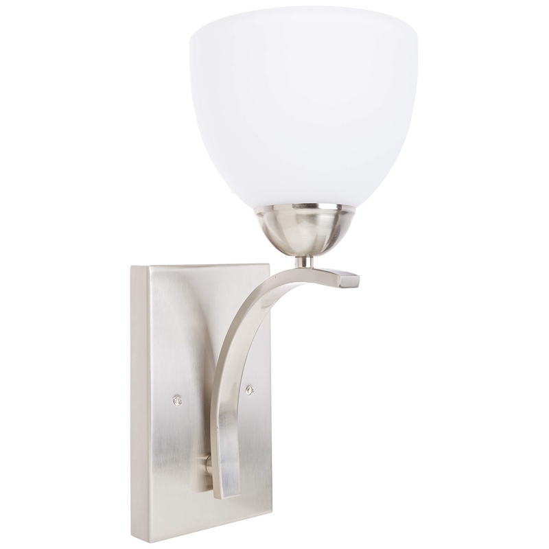 Woodbridge Lighting North Bay 1 Light Wall Sconce in Satin Nickel/Opal