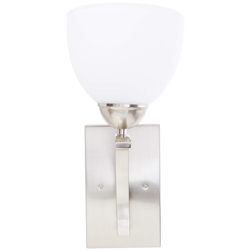 Woodbridge Lighting North Bay 1 Light Wall Sconce in Satin Nickel/Opal