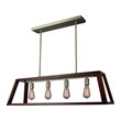 Woodbridge Lighting Walden Steel/Wood Island Fixture in Brass