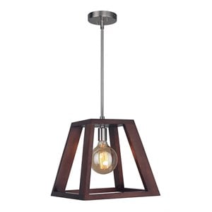 Woodbridge Lighting Walden Wood Mini Pendant with G125 Bulb in Satin Nickel