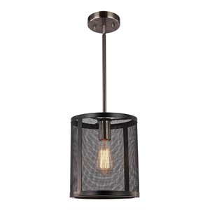 Woodbridge Lighting Drake Mid Pendant with ST64 Bulb in Antique Nickel/Black