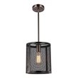 Woodbridge Lighting Drake Mid Pendant with ST64 Bulb in Antique Nickel/Black