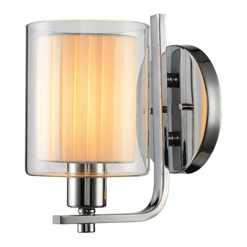 Woodbridge Lighting Alaina 1 Light Wall Sconce in Chrome Off White Pleated