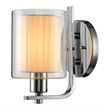 Woodbridge Lighting Alaina 1 Light Wall Sconce in Chrome Off White Pleated