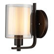 Woodbridge Lighting Alaina 1 Light Wall Sconce in Bronze Off White Pleated