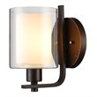 Woodbridge Lighting Alaina 1 Light Steel Wall Sconce in Metallic Bronze/Opal