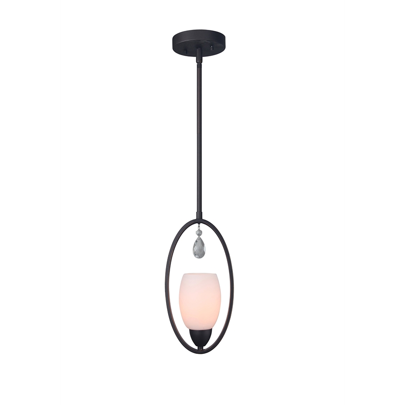Woodbridge Lighting Olivia 1 Light Stem-Hung Mini Pendant in Bronze/Opal Glass
