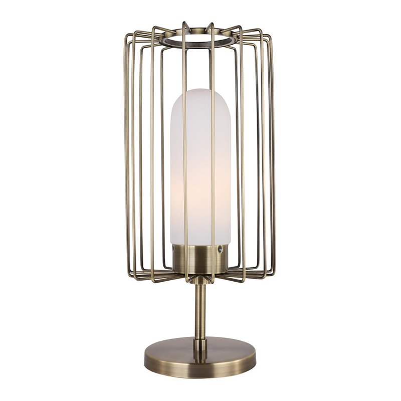 Woodbridge Lighting Tanner Steel Table Lamp with Embedded LED in Brushed Brass