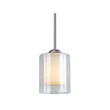 Woodbridge Lighting Cosmo 1 Light Steel and Glass Mini Pendant in Satin Nickel