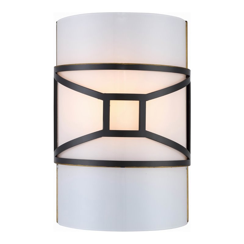Woodbridge Lighting Regan 1 Light Steel/Glass Wall Mount in Bronze