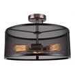 Woodbridge Lighting Drake 3-Light ST64 Bulb Semi-Flush in Antique Nickel/Black