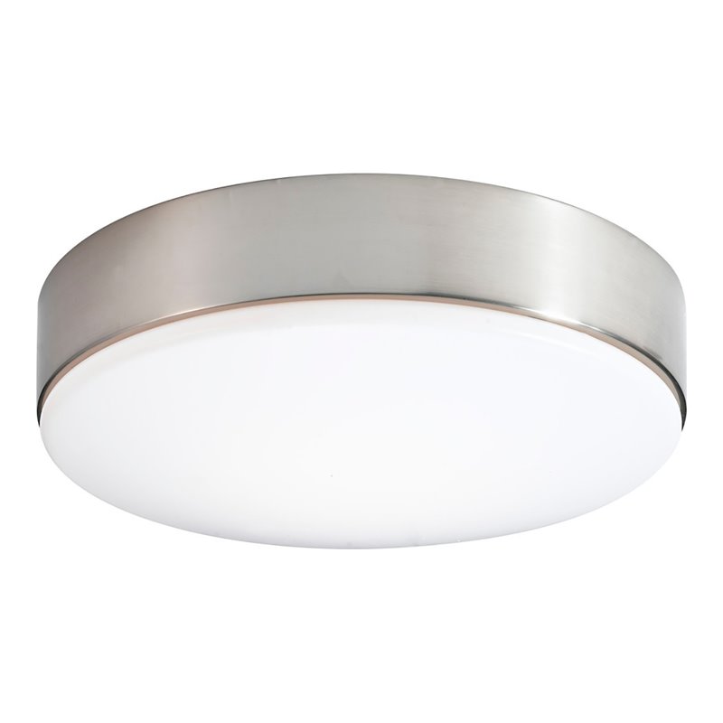 Woodbridge Lighting Neo Room LED Steel Flush-Mount Ceiling Light in Satin Nickel