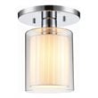Woodbridge Lighting Alaina Semi-Flush in Chrome Off White Pleated Fabric Shade