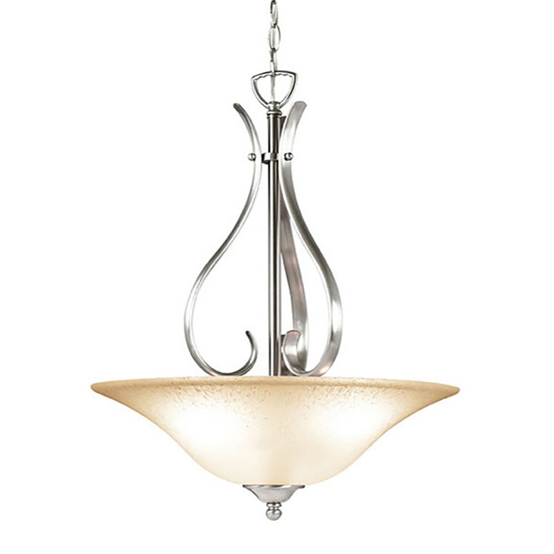 Woodbridge Lighting Beaconsfield Bowl 3-Light Large Pendant in Satin Nickel