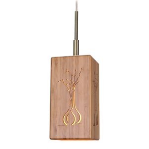 Woodbridge Lighting Light House Vessel of Life Bamboo Mini Pendant in Brass