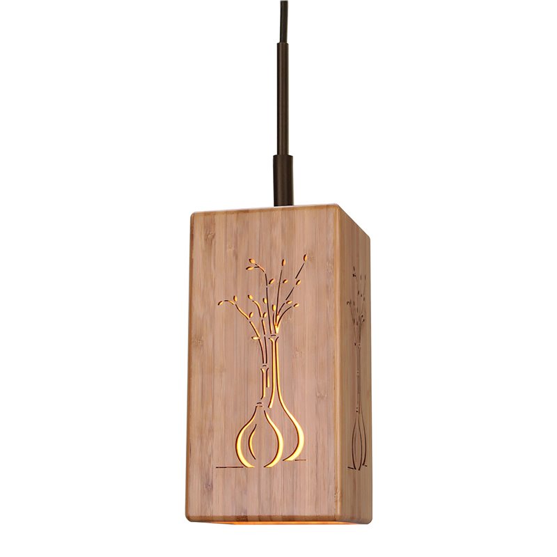 Woodbridge Lighting Light House Vessel of Life Bamboo Mini Pendant in Bronze