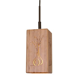 Woodbridge Lighting Light House Vessel of Life Bamboo Mini Pendant in Bronze