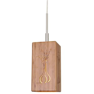 Woodbridge Lighting Light House Bamboo Mini Pendant in Vessel Of Life/Nickel