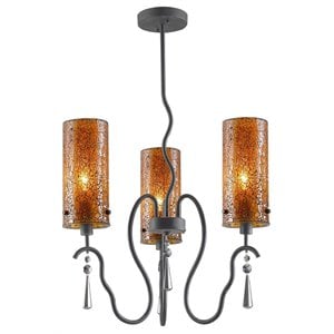 Woodbridge Lighting Haley 3-light Steel & Glass Chandelier in Amber/Orange
