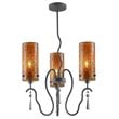 Woodbridge Lighting Haley 3-light Steel & Glass Chandelier in Amber/Orange
