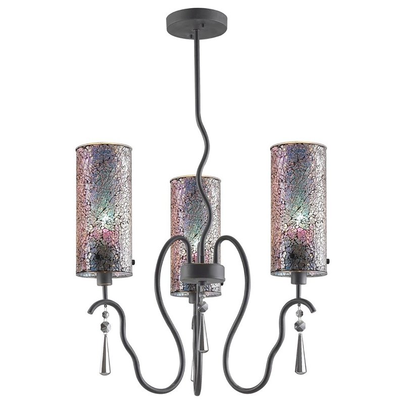 Woodbridge Lighting Haley 3-light Glass Chandelier in Iridescent/Multi-Color