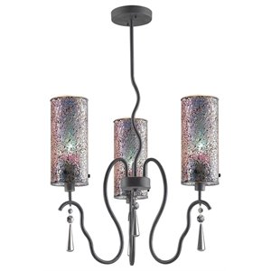 Woodbridge Lighting Haley 3-light Glass Chandelier in Iridescent/Multi-Color