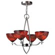 Woodbridge Lighting Alexis 4-light Steel & Glass Chandelier in Mosaic Red