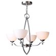 Woodbridge Lighting Alexis 4-light Steel & Glass Chandelier in Opal/Nickel