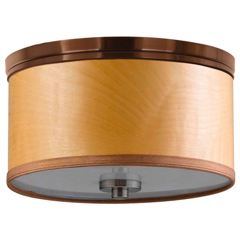 Woodbridge Lighting Hudson 3-light Metal Flush Mount in Satin Nickel/Brulee
