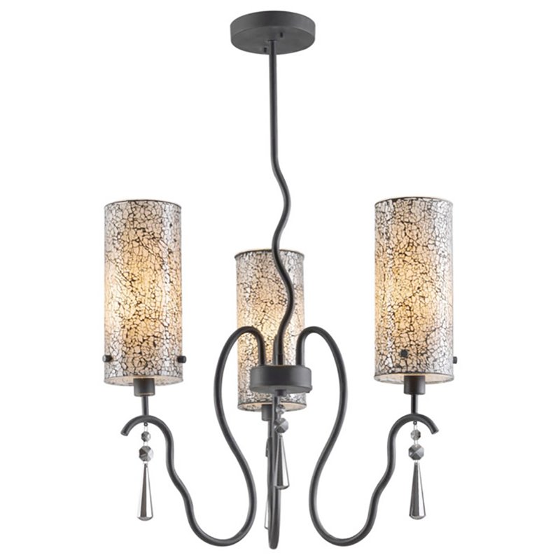Woodbridge Lighting Haley 3-light Steel & Glass Chandelier in White Mosaic